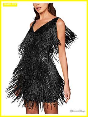 Sequin Flapper Dress Gatsby 1920s Cocktail Party